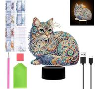 Starnearby Diamond Painting Luce Notturna, Pittura Diamante Lampada LED Fai da te, Luce Notturna per Bambini a Batteria/USB, Lampada da Notte, Decorazioni, Regali di Compleanno di Natale