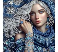 Starnearby DIY Diamond Painting Donna Elegante Parziale Strass Artigianato Diamond Painting Forma Speciale Donna Nobile Pittura Diamante Speciale 5D Fai da te Kit Pittura a Mosaico 30x30cm