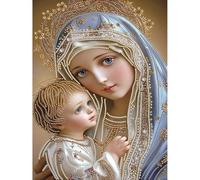 Starnearby DIY Diamond Painting Madonne Trapano Parziale Strass, Diamond Painting Vergine Maria Forma Speciale, Pittura Diamante Speciale 5D Fai da te Kit Pittura a Mosaico 30x40cm