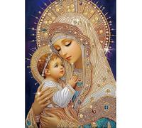 Starnearby DIY Diamond Painting Madonne Trapano Parziale Strass, Diamond Painting Vergine Maria Forma Speciale, Pittura Diamante Speciale 5D Fai da te Kit Pittura a Mosaico 30x40cm