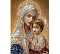 Starnearby DIY Diamond Painting Madonne Trapano Parziale Strass, Diamond Painting Vergine Maria Forma Speciale, Pittura Diamante Speciale 5D Fai da te Kit Pittura a Mosaico 30x40cm
