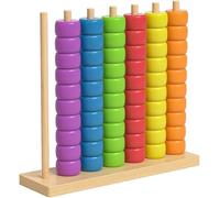 Starnearby Gioco Ordinamento Colori Legno, Gioco di Puzzle con Anelli Impilabili, Giocattoli da Impilare e Ordinare per 2 Giocatori, Giochi di Sfida per Famiglie Veloce e Divertente (1PCS)