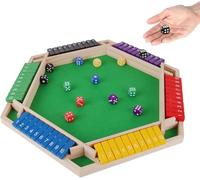 Starnearby Gioco Shut The Box, Chiudi la Scatola, Gioco da Tavolo con Dadi, Gioco di Dadi in Legno per 6 Giocatori, Giochi di Strategia Classico per la Casa, Feste e Incontri (Multicolore)