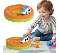 Starnearby Pista Magnetica Treno, Set di Treni Elettrici con Pista Magnetica Flessibile et Segnali Stradali, Piste da Costruire 3D Antigravità, Regalo per Bambini (6pcs)