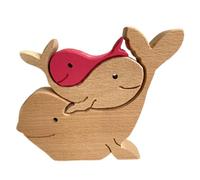 Starnearby Puzzle per Famiglie in Legno, Balene Famiglia Legno, Statuetta Famiglia Animali, Scultura in Legno Famiglia, Ornamento Regalo per Mamma e Papà, Regalo di San Valentino, Natale