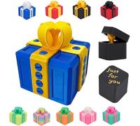 Starnearby Scatola Regalo Fastidiosa per Adulti, Scatola Regalo a Sorpresa con Dito, Scatole Scherzosa con Sorpres Stampate in 3D, Regali per Natale, Halloween, Compleanno (Blu e oro)