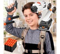 Starnearby Smart Tracking Mechanical Arm Foam Blaster, braccio robot montato a spalla con sensore, controllo, giocattolo interattivo per bambini e adulti (arancione con 30 palline morbide)
