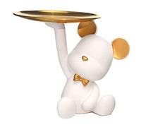 Starnearby Statua Vassoio Orso, Svuotatasche Design, Portachiavi Creativo, Ciotola per Chiavi, Vassoio da Scrivania in Resina, Portaoggetti Ingresso