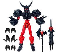 Starnearby Titan 13 Action Figure, Assemblaggio Completato 3D Stampato Skull Warrior T13 Robot mobile multi-snodato con articolazione completa, Lucky 13 Dummy 13 (rosso)