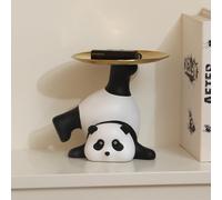 Starnearby Vassoio Panda in Resina, Organizer Portachiavi Ingresso, Statuetta Decorativa da Tavolo