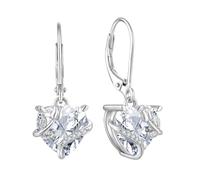 Starnny Orecchini da donna in argento 925 a goccia d'acqua, a forma di rose, orecchini pendenti a cerchio con zirconi 3A, gioielli da donna, Zirconia cubica,Aprile Birthstone