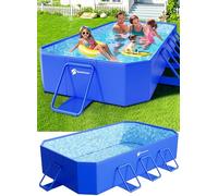 StarOcean Piscina pieghevole, grande piscina non gonfiabile per bambini, piscina pieghevole per adulti con guscio in plastica rigida, sovradimensionata, portatile, pieghevole, per giardino, design a