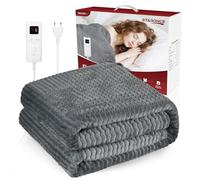 staronce Coperta Riscaldante Elettrica, Coperta Termica 180x130 cm con 9 Impostazioni di Calore, Protezione da Surriscaldamento, Lavabile in Lavatrice, Ideale per Letto, Divano e Ufficio, Riscaldato