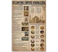 Starotore Insegne in metallo con la conoscenza dell'impero bizantino, infografiche, letture poster in latta con guida scientifica storica, placche, decorazione da parete per casa, ufficio, 30,5 x 40,6