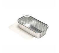 Papstar 14514, Contenitore in alluminio con coperchio, Argento, 21.3 x 11 x 5.4 cm