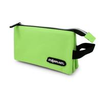 Starplast Astuccio 1 cerniera, 3 tasche scomparto, compatto, 10 colori, 22,5 x 12,5 x 3,5 - 11 cm, estensibile, con manico, grande capacità, per studenti secondari o università., verde scuro, Borse