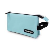Starplast Astuccio 1 cerniera, 3 tasche scomparto, compatto, 10 colori, 22,5 x 12,5 x 3,5-11 cm, estensibile, con manico, grande capacità, per studenti secondari o università., Blu chiaro, Borse