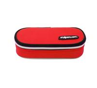 Starplast Astuccio 1 cerniera, ovale, 1 tasca, semi-rigido, compatto, 10 colori, 22,5 x 10 x 5 cm, grande capacità, per studenti secondari o università., rosso, Borse scolastiche