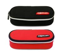 Starplast Astuccio 1 cerniera, ovale, 1 tasca, semi-rigido, compatto, 10 colori, 22,5 x 10 x 5 cm, grande capacità, per studenti secondari o università., Confezione da 2 colori assortiti, Borse
