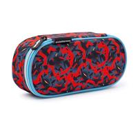 Starplast Astuccio 1 cerniera rigida in tessuto a forma ovale di disegni, scuola, istituto, ragazzo, ragazza, unisex, colorato, tasche interne foderate, Motivo 1, DESIGN 1