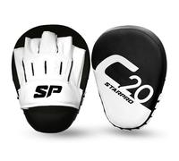 Starpro Colpitori da Boxe Ricurvi in Pelle Sintetica. Coppia Scudo Pads per Allenamento Boxe, MMA, Kick Boxing, Arti Marziali, Muay Thai. Colore Nero. Taglia Unica