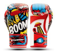 Starpro Guantoni Boxe Bambini Training - Muay Thai Kickboxing Sparring Guanti Sacco Boxe Allenamento Esercizio Fitness Boxing Gloves | 6oz 8oz Rosso Nero | Pelle Sintetica per Uomini e Donne
