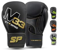 Starpro Guantoni da Boxe in Pelle Sintetica Opaca. Guanti Allenamento e Sparring, Muay Thai, Kickboxing, Fitness, Pugilato - Nero e Verde - 8oz 10oz 12oz 14oz 16oz - Donna e Uomo