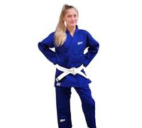 Starpro Kimono Judo GI 350 Grammi com Miscela di Cotone Premium. Uniforme Professionale per Allenamento e Competizioni - Biano e Blu - Uomini, Donne e Bambini - 110-190 - Senza Cintura
