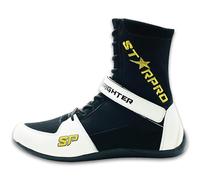 Starpro Scarpe da Boxe Unisex per Allenamento e Sparring, Muay Thai, Kickboxing, Fitness, Pugilato, MMA. Scarpe Sintetici con Suola in Gomma e Mesh Traspirante - Varie Misure - Colore Nero o Bianco