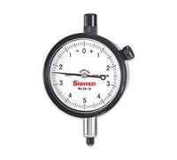 Starrett 25 - 111J quadrante indicatore, stelo 1 cm diametro, lug-on-centre posteriore, quadrante bianco, 0 - 5-0 Reading, 5,7 cm diametro quadrante, 0 - 0,1 cm Range, 0 cm Graduation