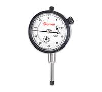 Starrett 25 - 631J Dial indicatore, stelo 1 cm diametro, lug-on-centre posteriore, quadrante bianco, 0 - 50 lettura, 5,7 cm diametro quadrante, 0 - 2,5 cm Range, 0 cm Graduation