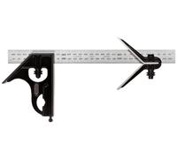 Starrett 33MHC-300 forgiato, indurito e centro in acciaio, regolare, testa con lama quadrata, colore: nero con finiture smaltate, 300 mm