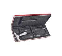 Starrett 440MZ-75RL - Micrometro di profondità, intervallo 0-75 mm, lunghezza base 63,5 mm, 3 dimensioni impostabili, vite a cricchetto, dado di bloccaggio ad anello