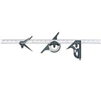 Starrett 9ME-600 - Squadra combinata da 600 mm, con livella a bolla, goniometro e testina angolare
