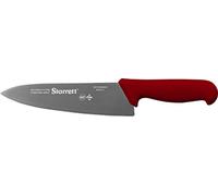 Starrett Coltello da Cucina in Acciaio Inox Dello Chef, Ampio Triangolare da 8 Pollici (200 mm), Manico Rosso (BKR301-8)
