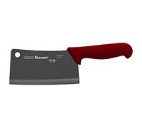 Starrett Coltello da cuoco BKR509-6 largo rettangolare da 150 mm, lama professionale da cucina - manico rosso ultra affilato per verdure e carne
