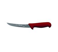 Starrett Coltello da Disossamento da Cucina in Acciaio Inox Dello Chef, Profilo Curvo Stretto, 6 Pollici (150 mm), Manico Rosso