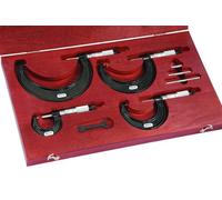 Starrett s436.1bxrlz 436.1 Series fuori micrometro set, Ratchet stop, dado di bloccaggio, Carbide Faces, 0 - 10,2 cm Range, 0 cm Graduation