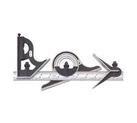 Starrett Set combinato con goniometro quadrato, centrale e non reversibile, lunghezza lama 30,5 cm, teste in ghisa, acciaio temprato, tipo di graduazione 4R, C9-12-4R