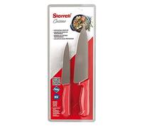 Starrett Set di Coltelli da Cucina in Acciaio Inox Dello Chef, 1 x 6 Pollici e 1 x Coltelli da 8 Pollici, Maniglie Rosse