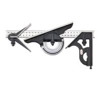 Starrett, Squadra combinata 300 mm, con livella, goniometro, centratore scorrevole e punta da traccio - 435M-300