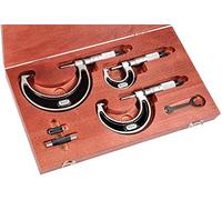 Starrett ST226AXRLZ fuori micrometro set, (3) 0 - 7,6 cm ".0001 grad, Carbide Faces, con standard in custodia
