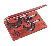 Starrett st436.1axrlz 436.1 Series fuori micrometro set, Ratchet stop, dado di bloccaggio, Carbide Faces, 0 - 7,6 cm Range, 0 cm Graduation