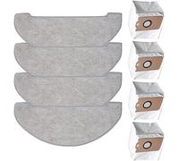 StarRing Set di panni di ricambio per aspirapolvere robot W11/W7, lavabili e riutilizzabili, in microfibra, 4 salviette + 4 sacchetti per la polvere