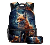 Starry Animals Get Set for Success, set di 2 zaini per la scuola per ragazzi, ragazze, adolescenti, la borsa da viaggio indispensabile per studenti, Multicolore#03, B：29.4x20x40cm P：19x7.5x3.8cm,