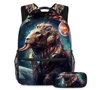 Starry Animals si prepara per la scuola con questo set di 2 zaini, zaino per ragazzi, ragazze, adolescenti, una borsa da viaggio indispensabile!, Multicolore#06, B:29.4x20x40cm P:19x7.5x3.8cm, Zaini
