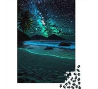 Starry Beach Night 1000 Pezzi Carta Ecologica Pacchetto Puzzle Per Adulti Bambini Gioco Divertente E Impegnativo 70x50cm/1000pcs