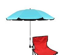 STARRY CITY Ombrello solare per sedia con morsetti regolabili, ombrello con clip fissa, per terrazza, spiaggia, carrello, sedia a rotelle, carrello da golf (blu)