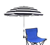 STARRY CITY Ombrellone per sedia con morsetto regolabile, UPF 50+, ombrello a clip, per patio, spiaggia, passeggini, sedie a rotelle, golf cart (strisce)