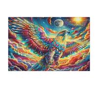 Starry Colorful Bald Eagle Puzzle 1000 Pezzi Arte Minimalista Moderna Luminous Enchanted Beasts Collezione Arte Minimalista Rompicapo Elegante E Rilassante Idea Regalo Per Design 1000 PCS